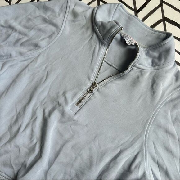 Danskin Size S Cropped Long Sleeve Active Light Blue Sweater - Picture 1 of 4